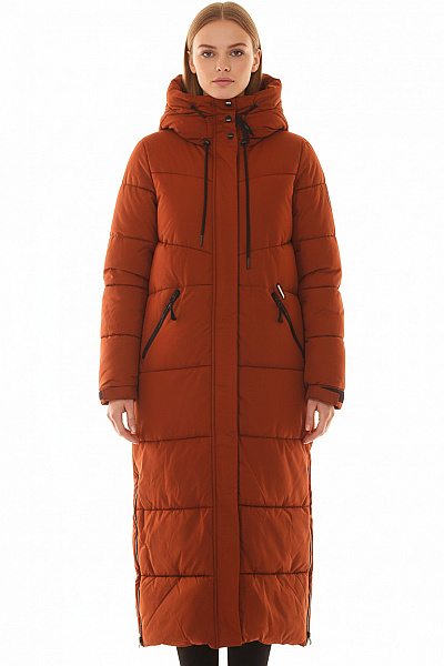 Khujo Dámská Zimní Dlouhá Bunda Hnědá Second Hand Vel. M