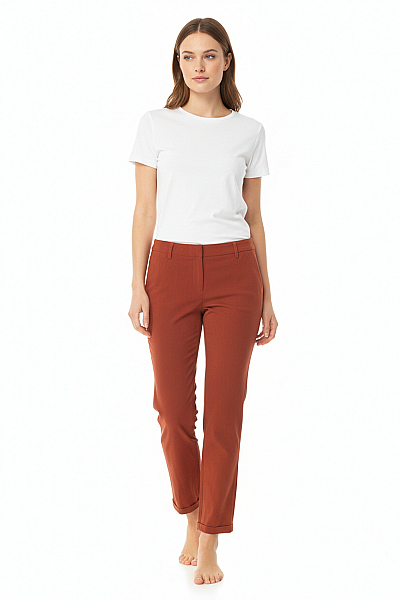 Dámské Kalhoty Hnědé Second Hand Vel. S