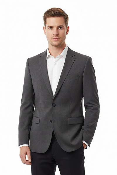 Společenské Pánské Sako Šedé Hugo Boss Vel. 48