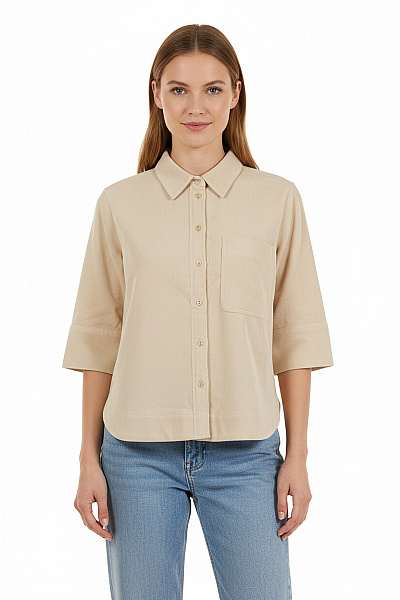 Vzorovaná Dámská Košile Béžová Vel. 38