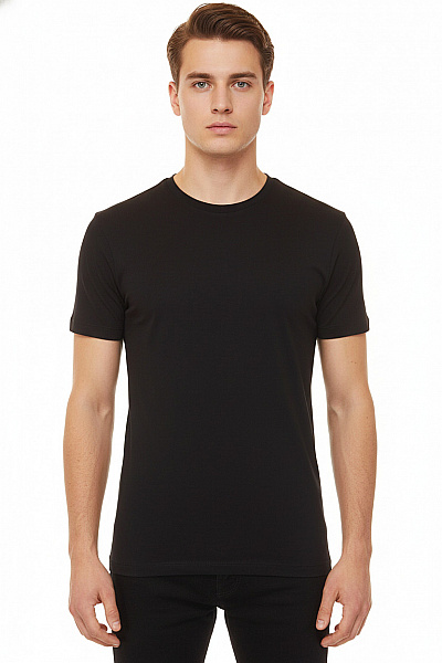 Jednoduché Pánské Tričko S Krátkým Rukávem Bavlněné Černé Hugo Boss