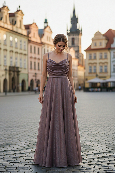 Šaty Fialové Second Hand Vel. 42