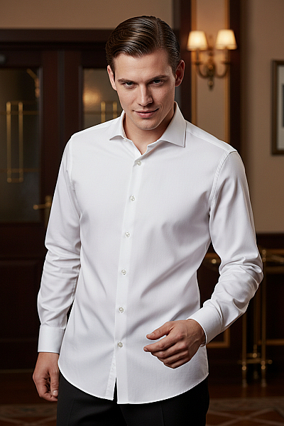 Pánská Košile Bílá Jake*s Vel. 35/36