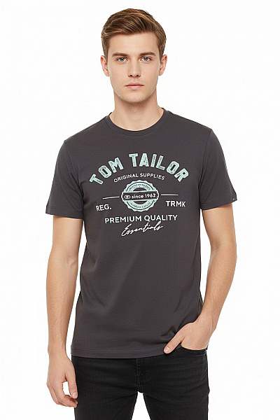 TOM TAILOR Pánské Tričko S Potiskem Šedé Vel. S