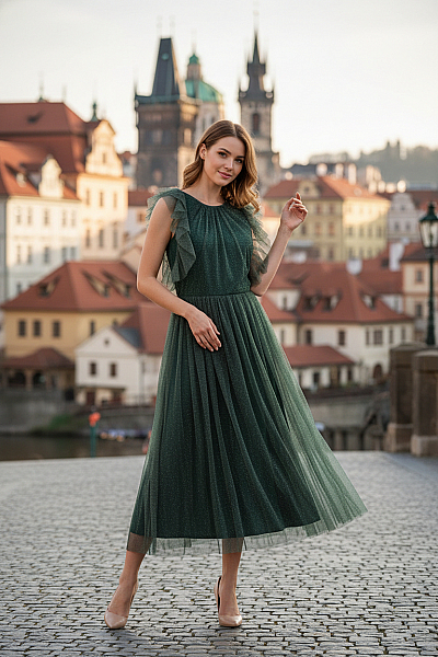 Šaty Zelené LACE &BEADS Vel. S