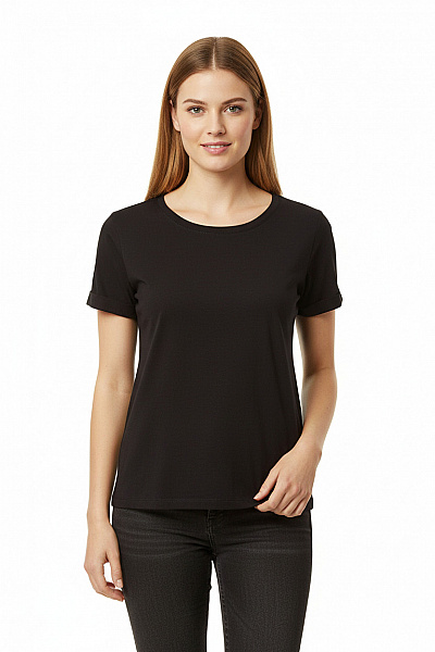 Jednoduché Dámské Tričko Černé Christian Berg Vel. 46