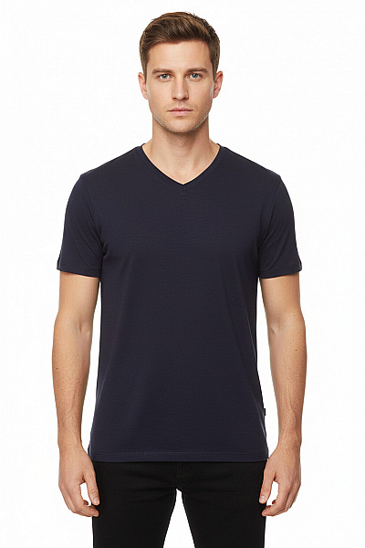 MC NEAL Jednoduché Pánské Tričko Modré Second Hand Vel. L