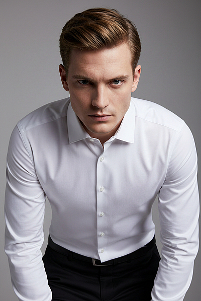 Jake*s Pánská Košile Jednobarevná Bílá Second Hand Vel. 37/38