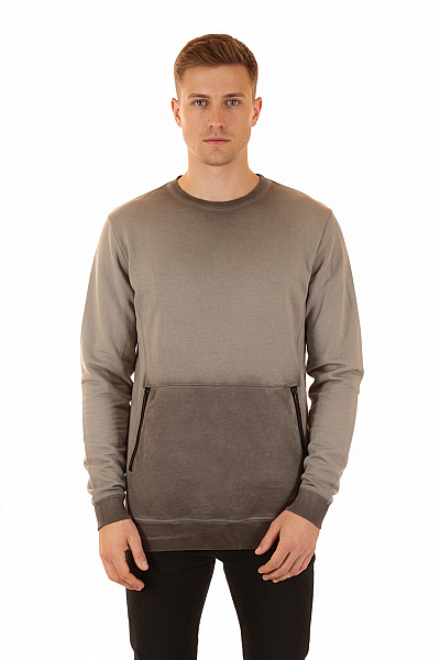 Solid Pánská Mikina Bez Zapínání Šedá Vel. S