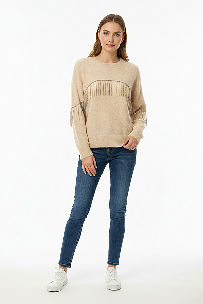 Dámský Svetr Béžový TALLY WEiJL Second Hand Vel. S