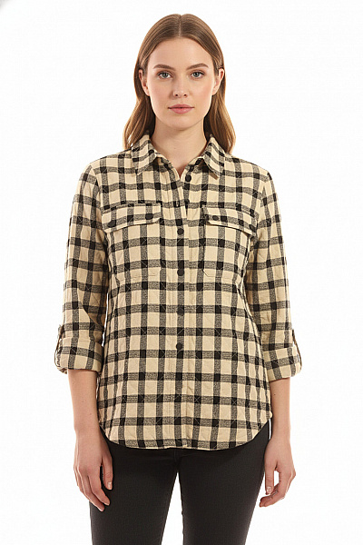 FREEQUENT Dámská Košile Hnědá Vel. L