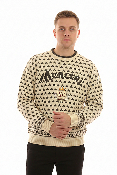 Nencini Pánský Svetr Vlněný Béžový Vel. M
