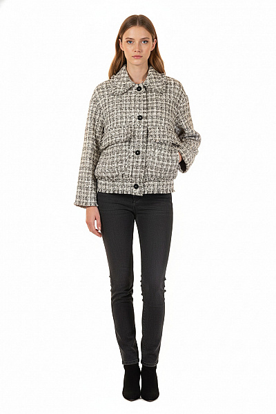 Krátký Dámský Kabát Barevný Vel.  XS