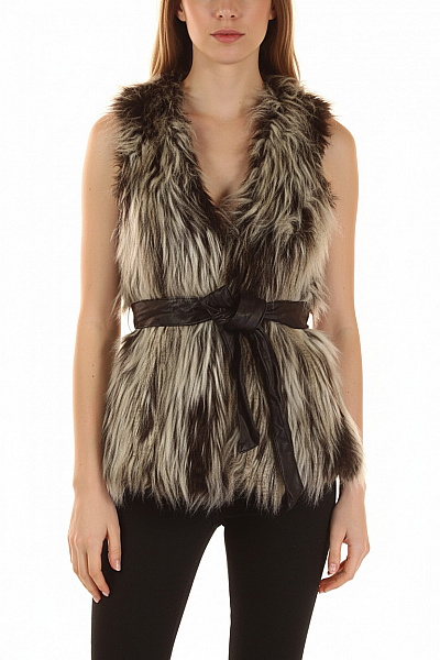 Amisu Kratká Dámská Vesta Černobílá Vel. 34