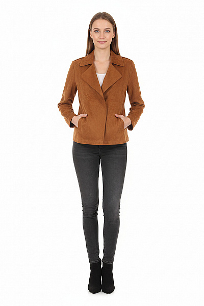 Talk About Krátký Dámský Kabát Hnědý Vel. 34