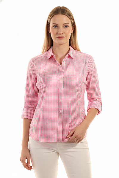 Vzorovaná Dámská Košile Růžová Second Hand Vel. 46