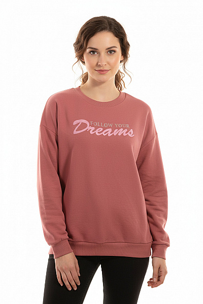 Dámská Mikina Bez Zapínání Růžová Vel. 40