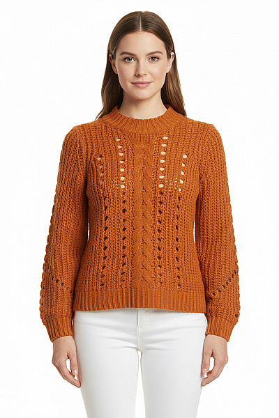 VERO MODA Dámský Pulovr Oranžový Vel. L