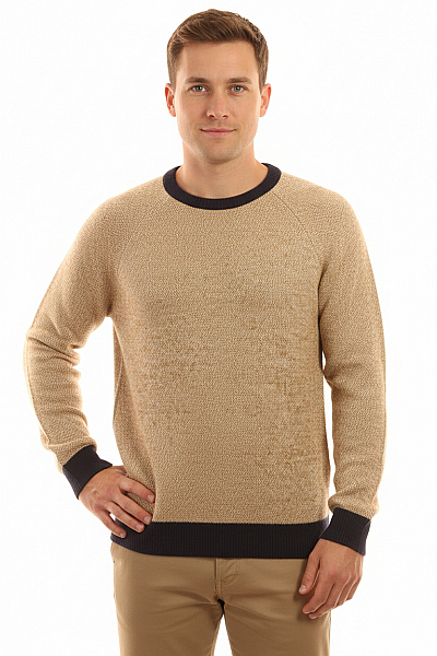 Pánský Pulovr Vlněný Béžový Vel. L