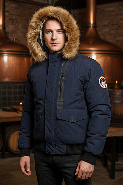 SUPERDRY Zimní Pánská Bunda Modrá Vel. L