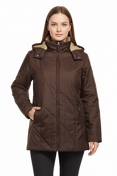 Prošívaná Dámská Bunda Hnědá Vel. 38