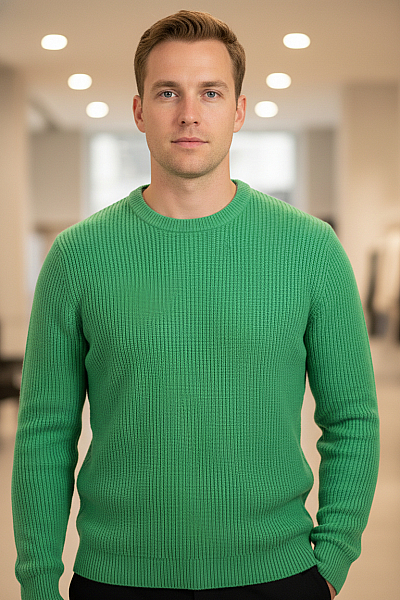 Pánský Pulovr Zelený Vel. S