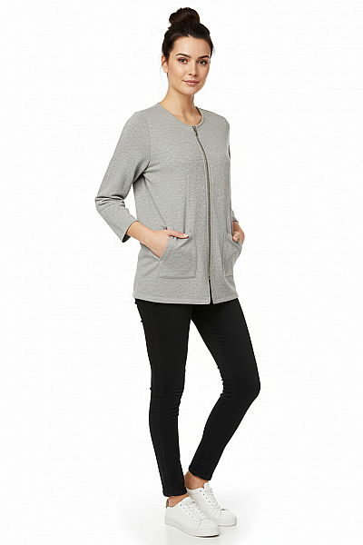 Dámská Mikina Rozepínací Šedá Gina Vel. 38
