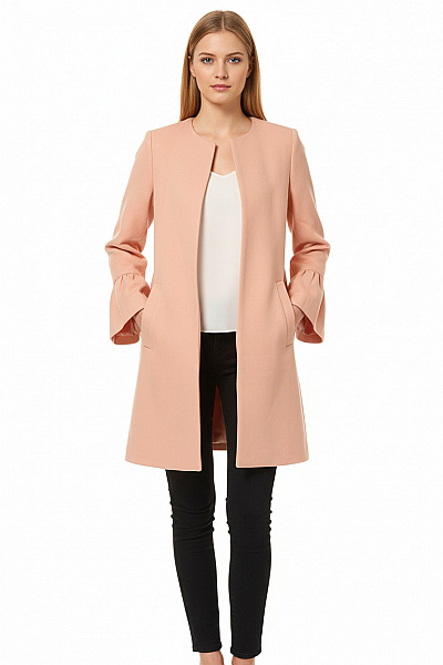 ZARA Dámský Kabát Růžový Vel. S