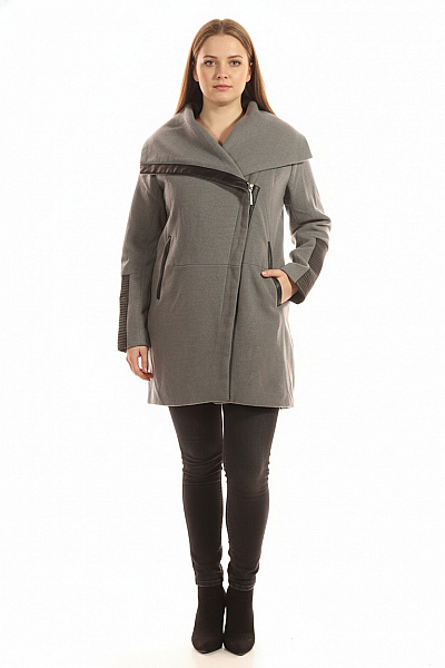 Krátký Dámský Kabát Šedý