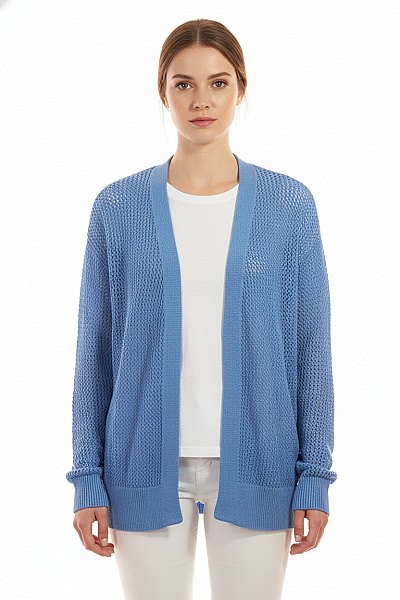 Dámský Cardigan Vlněný Modrý