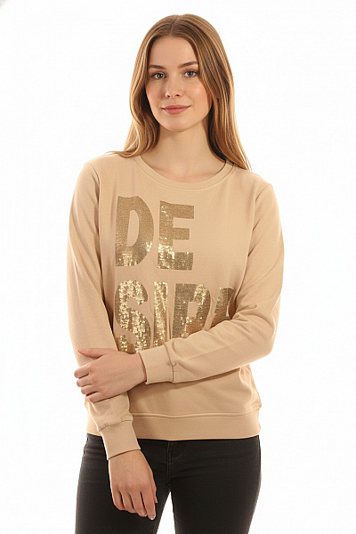 Cartoon Dámská Mikina Bez Zapínání Béžová Vel. 40
