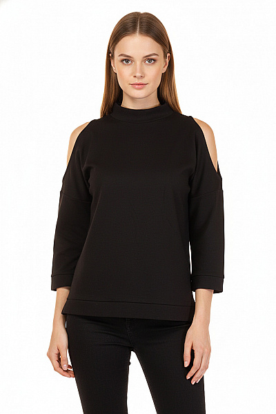  Halenka Jednobarevná Černá Vel. S