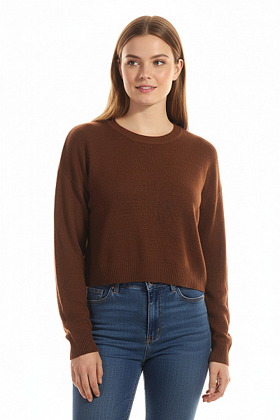 Dámský Svetr Hnědý Second Hand Vel.  L