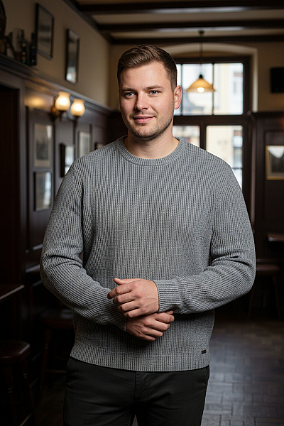 Pánský Svetr Modrý Vel.  40/42