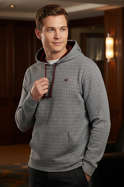 Pánská Mikina Bez Zapínání Šedá Hollister Second Hand Vel. L