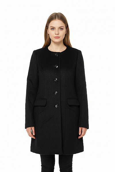 DANIEL HECHTER Dámský Kabát Vlněný Černý