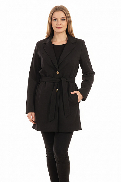 Dámský Kabát Černý Second Hand Vel. 44