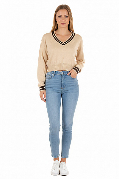 Dámský Svetr Béžový Shein Vel. S