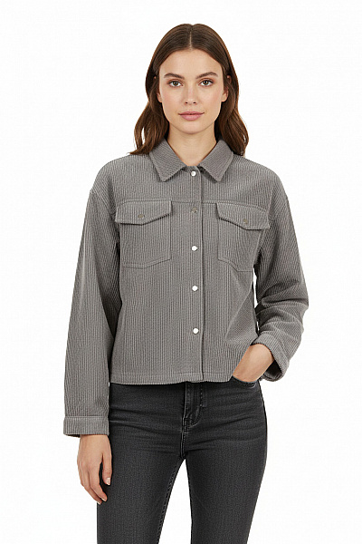 Krátký Dámský Kabát Šedý Shein Second Hand Vel. XS