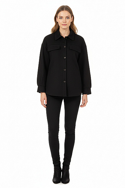 Krátký Dámský Kabát Černý Shein Second Hand Vel. 36
