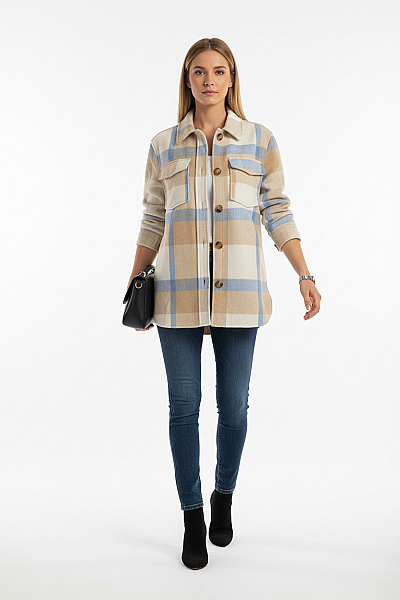 Krátký Dámský Kabát Barevný Second Hand Vel. XS