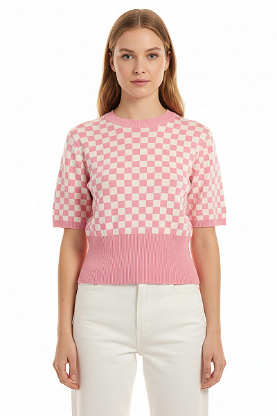  Halenka Pletená Růžová Vel. M