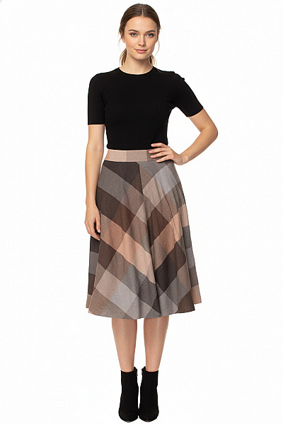 Kostkovaná  Sukně Hnědá Esprit Vel. 36
