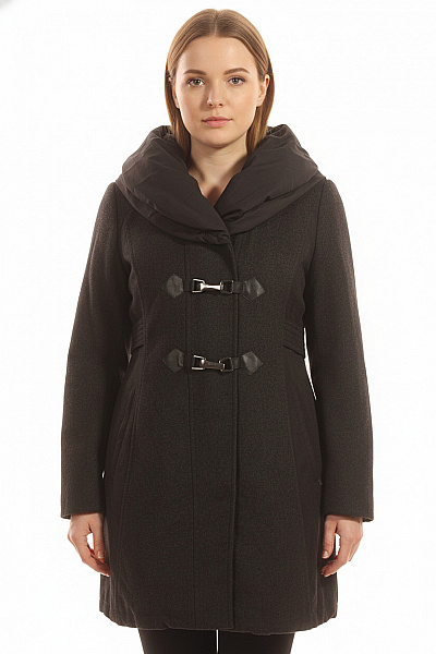 Krátký Dámský Kabát Vlněný Černý Vel. 42