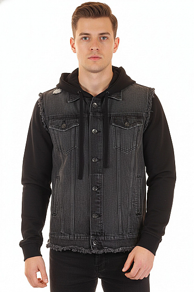 Džínová Pánská Bunda Černá Vel. M