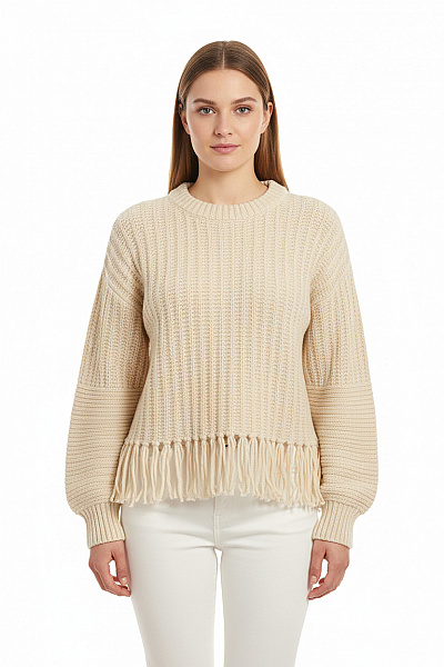 Dámský Svetr Béžový Second Hand Vel. M