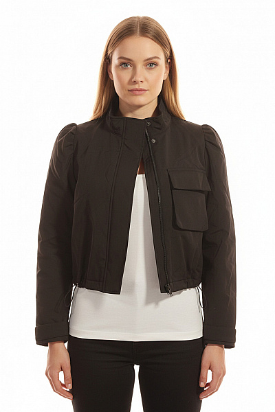 ZARA Dámská Přechodné Bundy Černá Vel. L