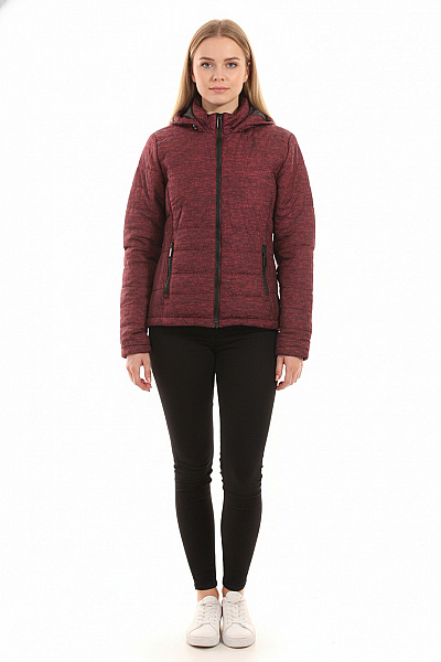 Prošívaná Dámská Bunda Vínová Vel. 40