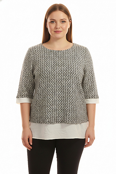 Canda  Halenka Pletená Černobílá Second Hand Vel.  48