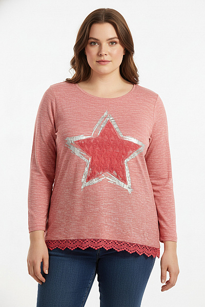 Halenka Červená Gina Benotti Vel. XL